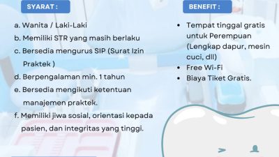 Lowongan Dokter Gigi Terbaru Kab. Berau Kalimantan Timur