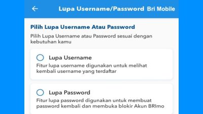 lupa username dan password bri mobile
