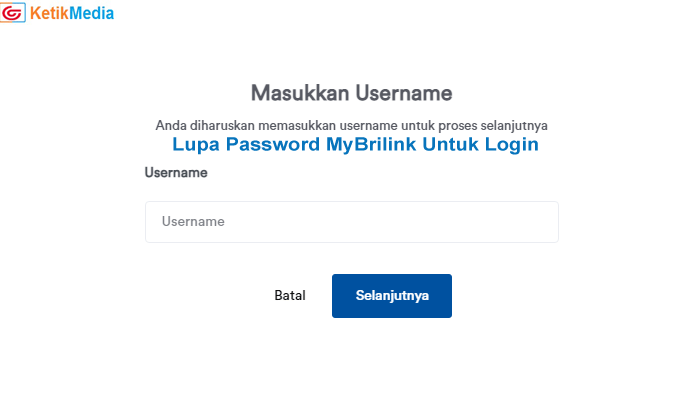Lupa Password MyBrilink Untuk Login