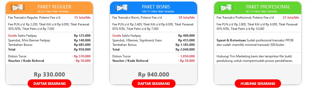 Daftar Fastpay Paket Populer Dengan Biaya Aktivasi Termurah