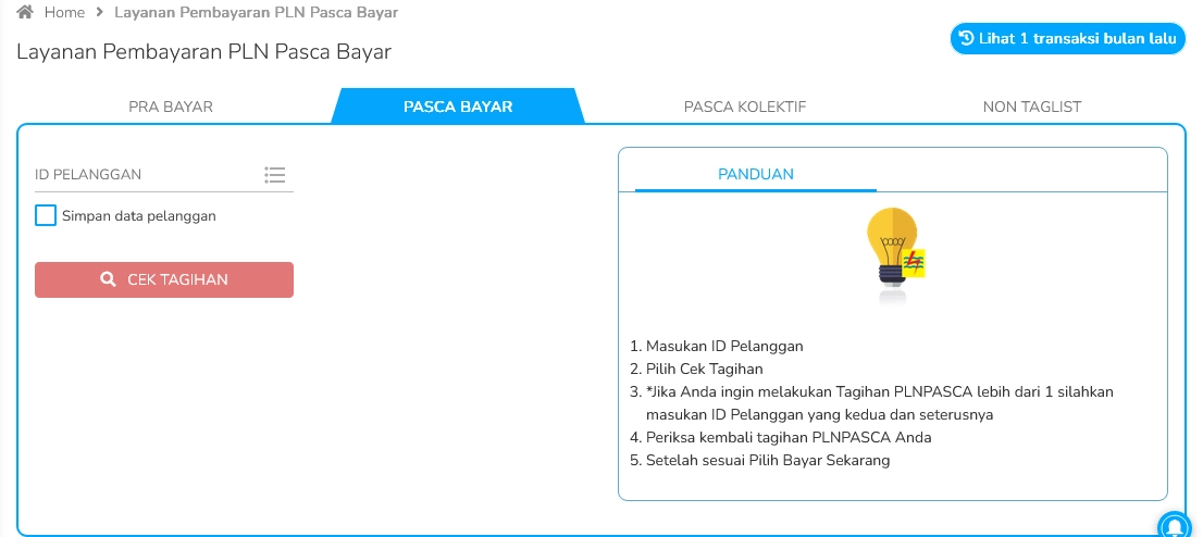Aplikasi pembayaran listrik