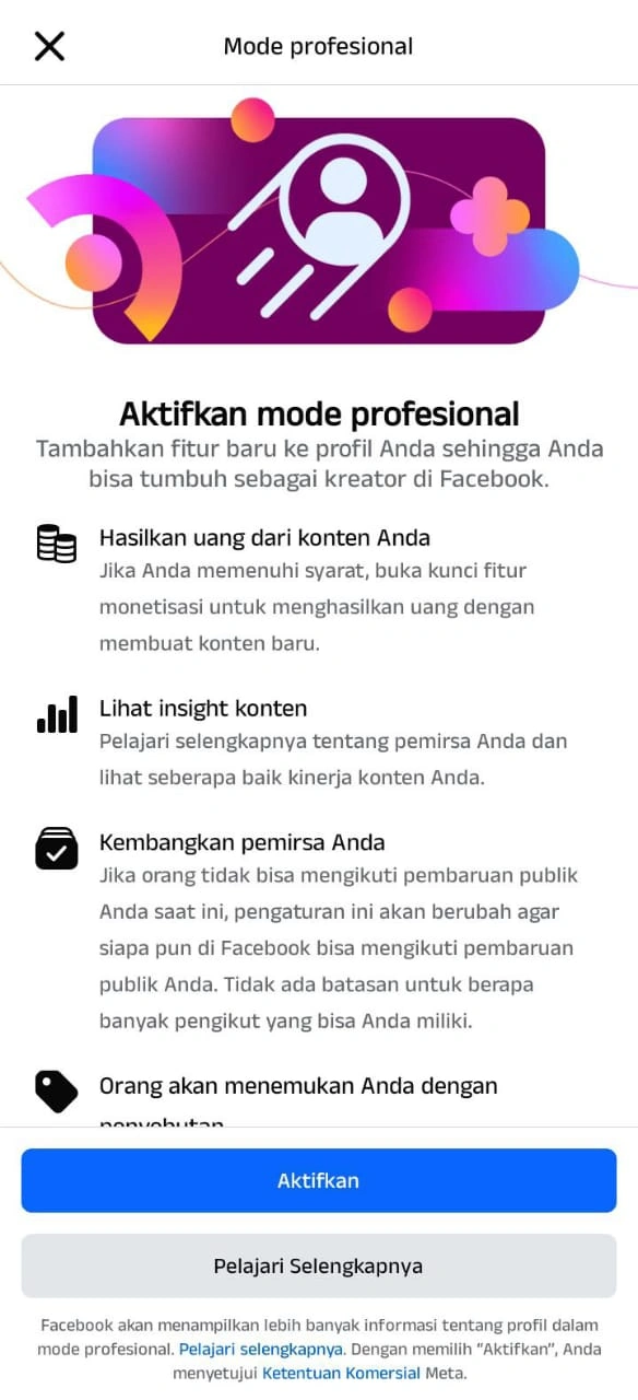 aktifkan mode profesional