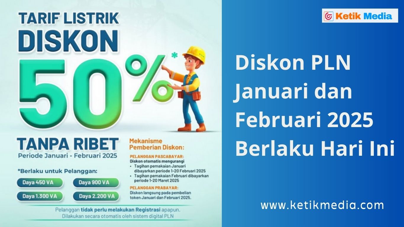 Diskon PLN Januari 2025 Berlaku Hari Ini, Cara Beli & Maksimal Pembelian