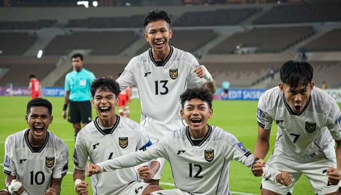 Prediksi Indonesia vs Korut, Momen para pemain Timnas Indonesia U17 merayakan gol di Piala Asia U17 (Sumber Instagram @timnasindonesia)