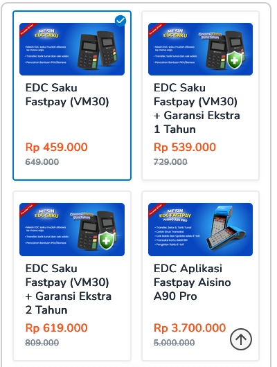 harga edc saku dan edc android Fastpay terbaru