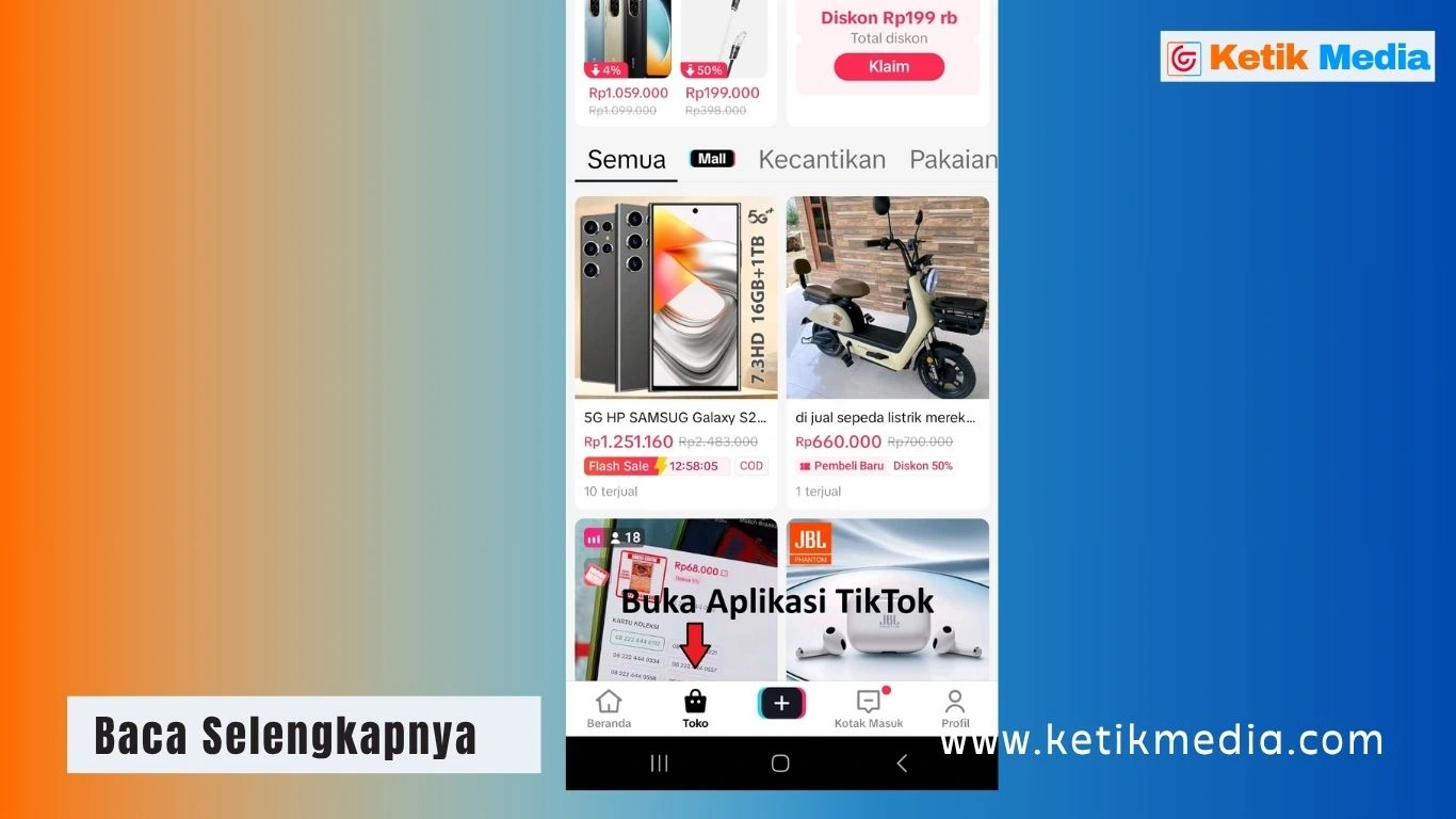 Akses Menu TikTok Toko