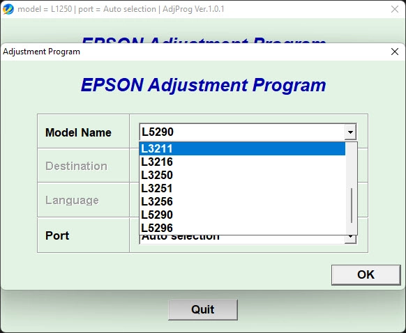 Download Resetter Epson L3250 Terbaru