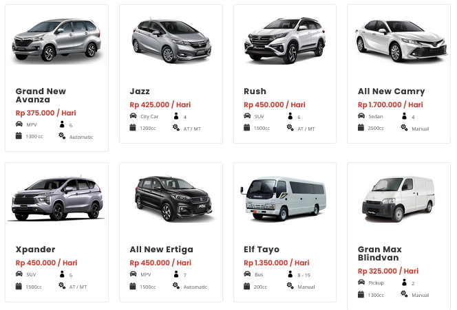 harga rental mobil bandung lepas kunci