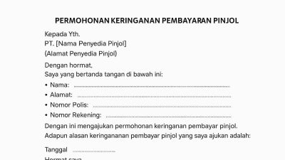 Contoh Surat Permohonan Keringanan Pinjol dan Cara Mengajukan