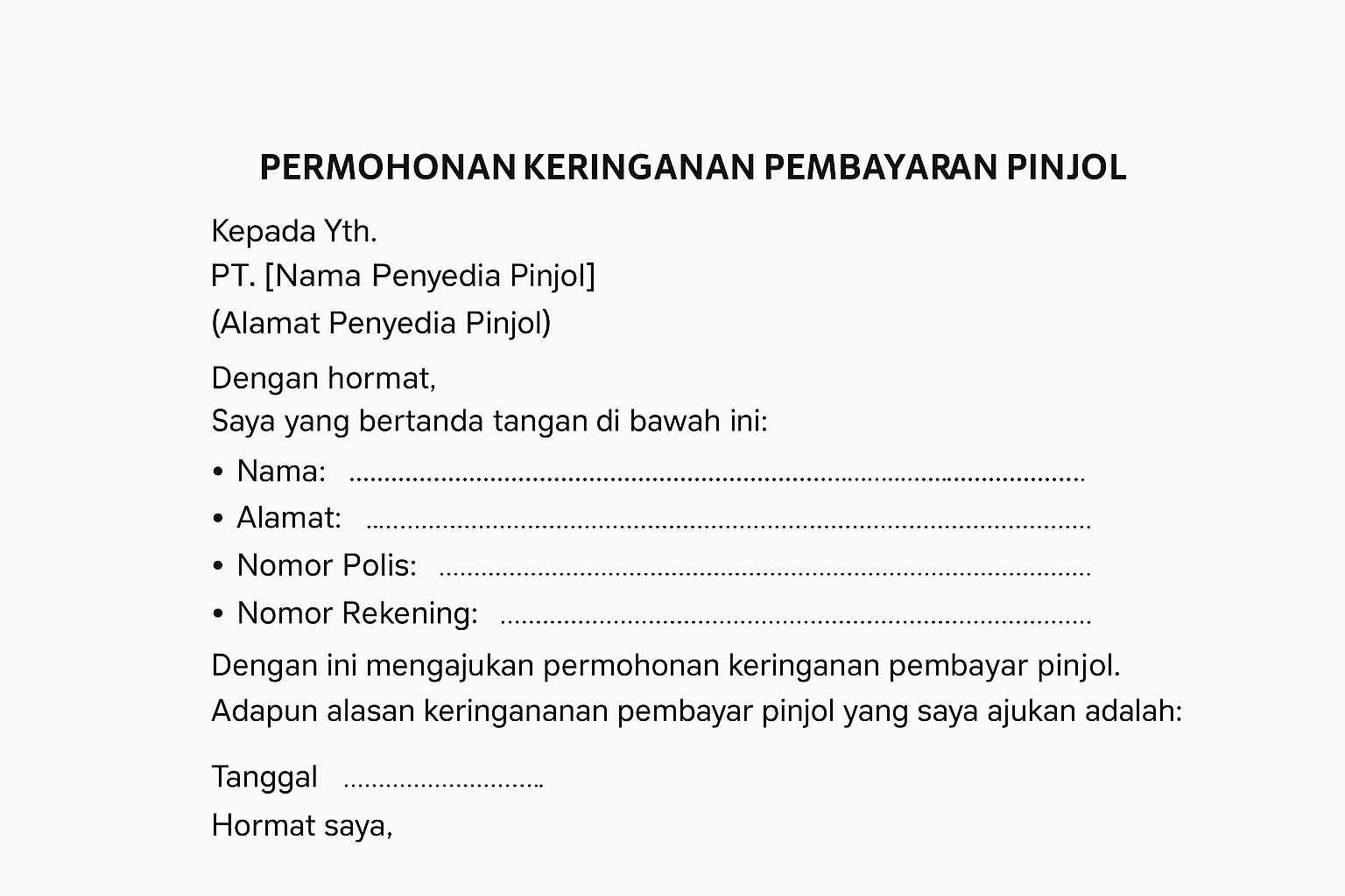 Contoh Surat Permohonan Keringanan Pinjol dan Cara Mengajukan
