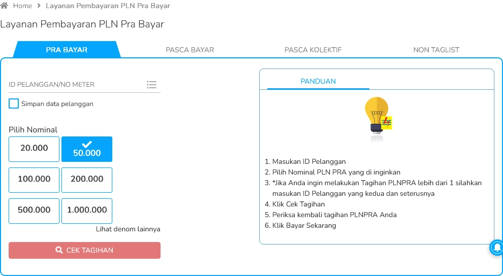bayar ppob pln