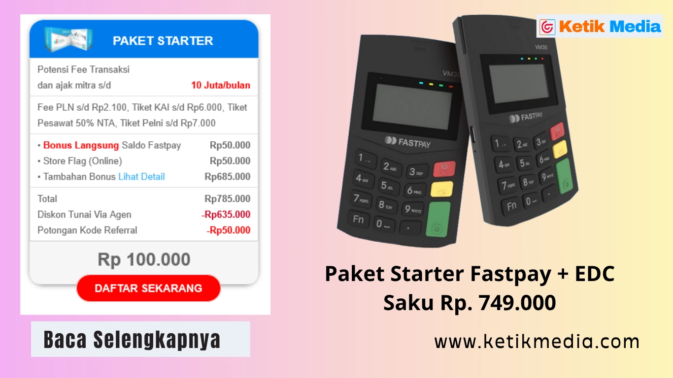 Apa Itu Paket Starter Fastpay, Komisi dan Cara Jadi Agen Fastpay