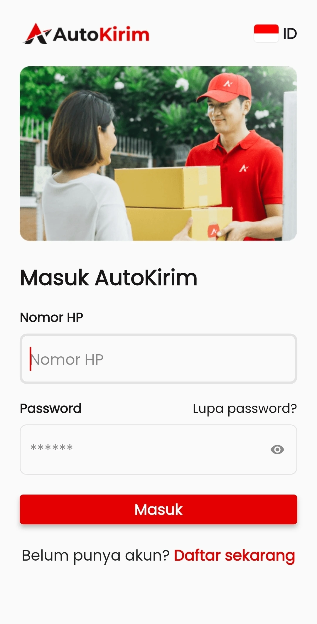 cara login ekspedisi autokirim di hp