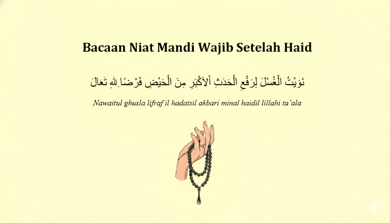 Niat Mandi Wajib Setelah Haid, Bacaan Arab Latin dan Maknanya