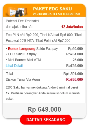 Paket Pendaftaran EDC Saku Fastpay