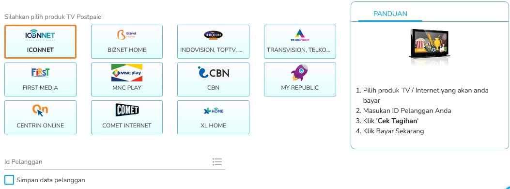 cara bayar iconnet