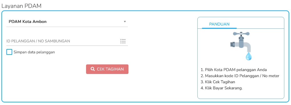 Cara bayar Air PDAM online
