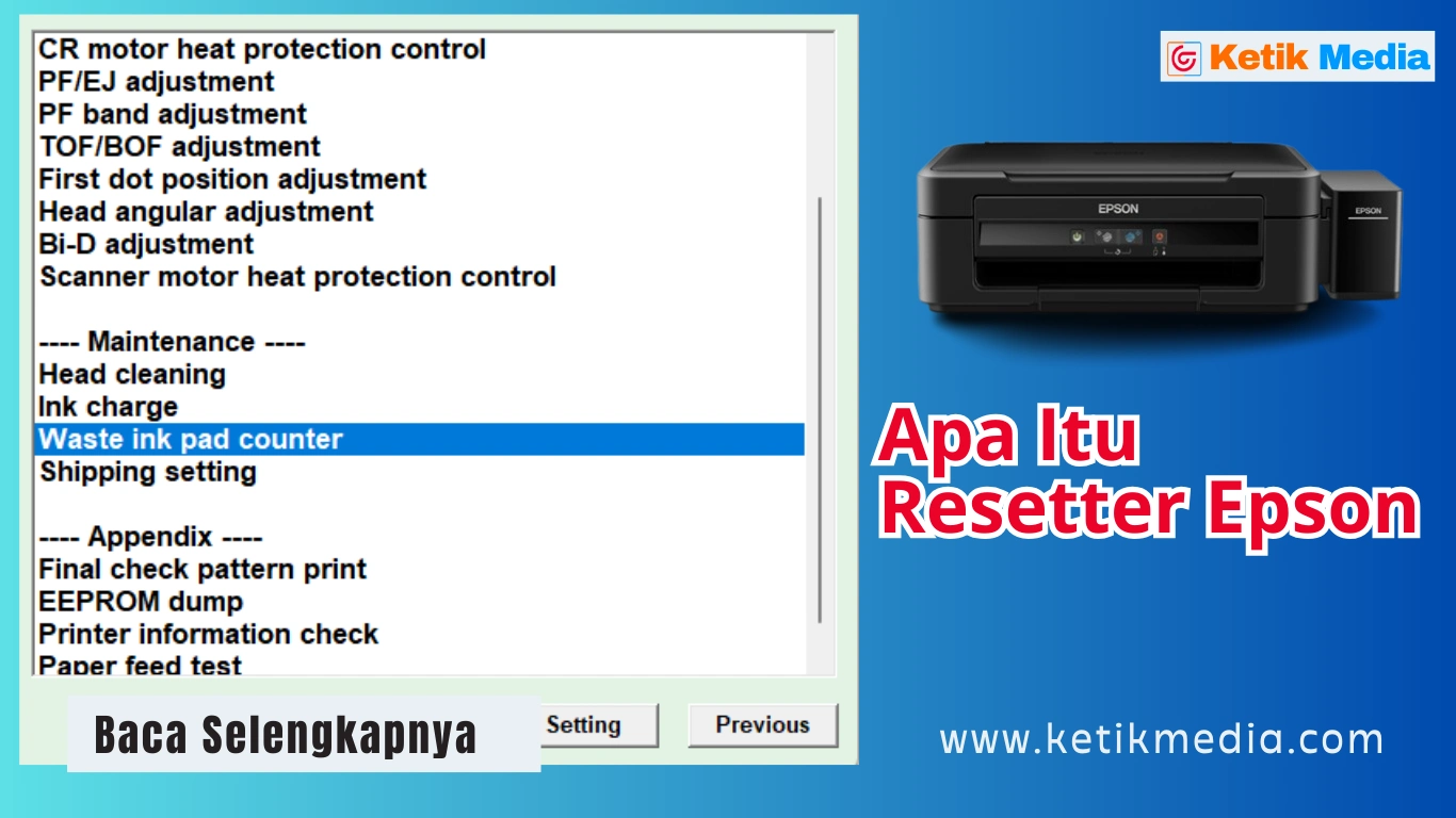 Apa Itu Resetter Epson
