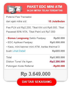 paket pendaftaran Fastpay terbaru