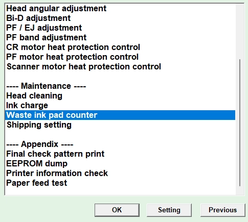 waste ink pad counter