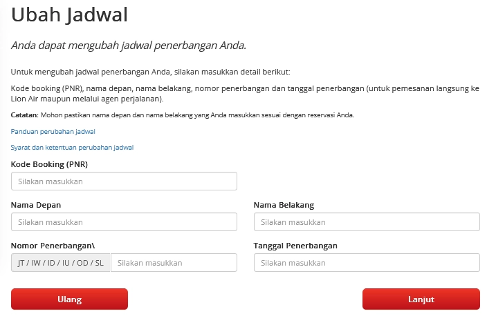 Ubah Jadwal Batik Air