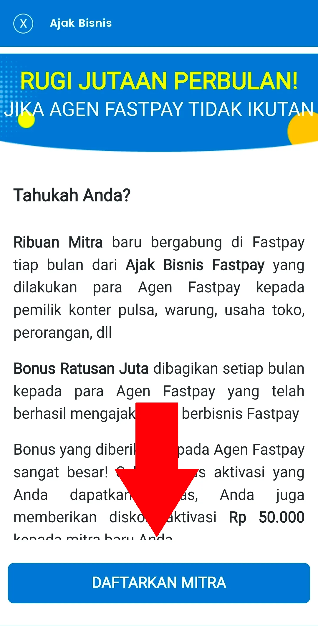 Cara daftar Fastpay
